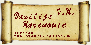 Vasilije Marenović vizit kartica